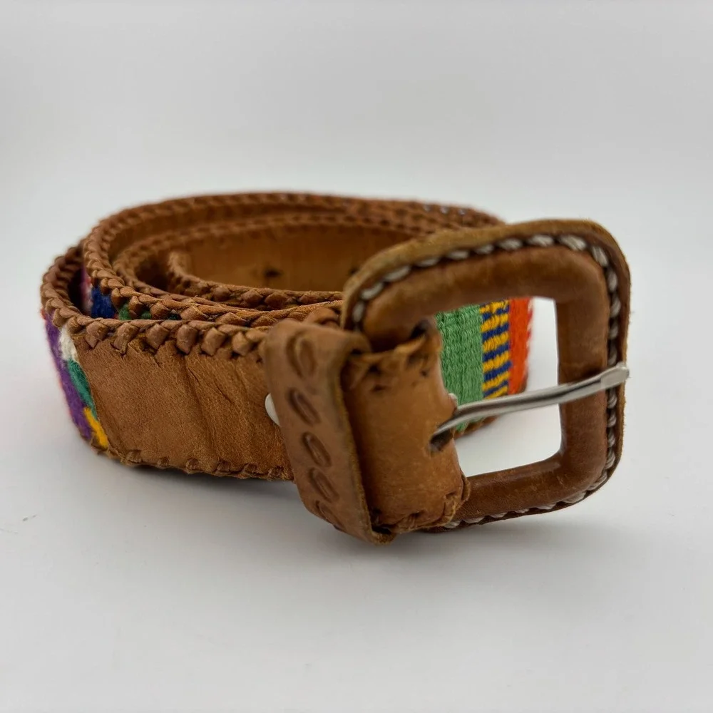 K'astajb'al Ltda. Woven Leather Belt 35